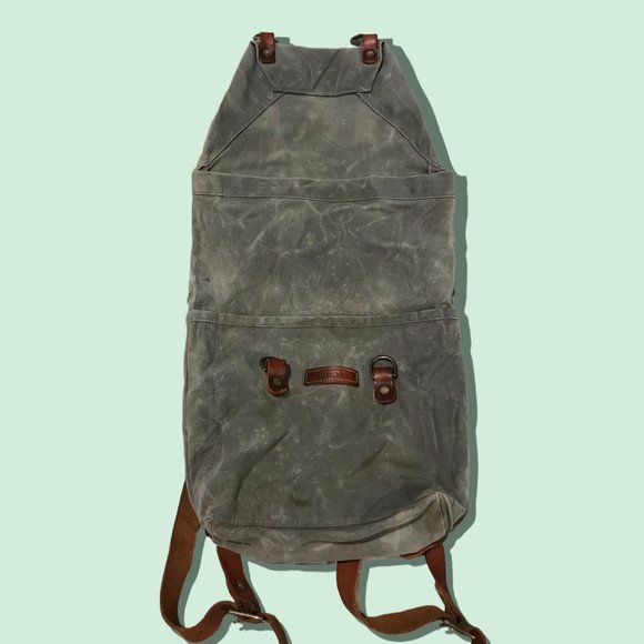 “The Scout” Backpack by Bradley Mountain waxed canvas and leather hiking pack - Picture 6 of 16